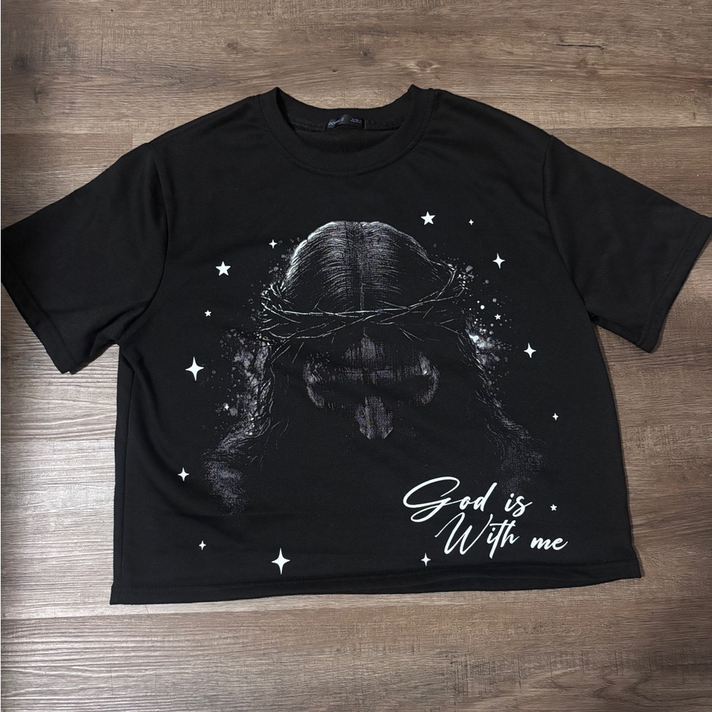 ROMWE Black Inspirational Graphic Tee